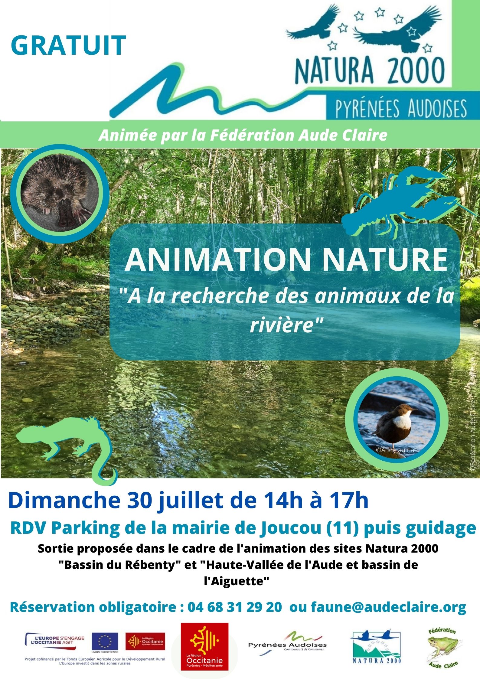 Animation Natura 2000 : à la recherche des animaux de la rivière