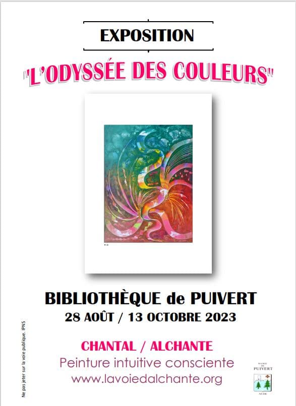 Exposition bibliothèque de Puivert : l\'Odyssée des couleurs, peinture intuitive consciente