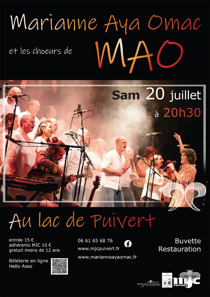 Samedi 20 juillet 2024, 20h30 : Marianne Aya Omac et les choeurs de Mao