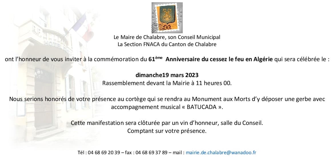 Cérémonie du 19 Mars 2023