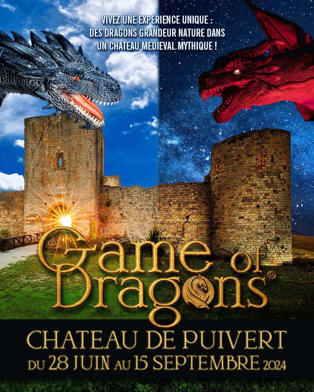 28 juin - 15 septembre 2024, Game of Dragons : Une aventure extraordinaire au Château de Puivert